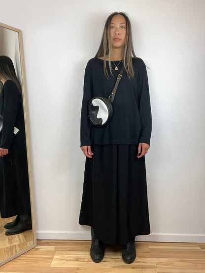 DESIGNER~ MAX MARA BLACK MESH LONG SLEEVE TOP