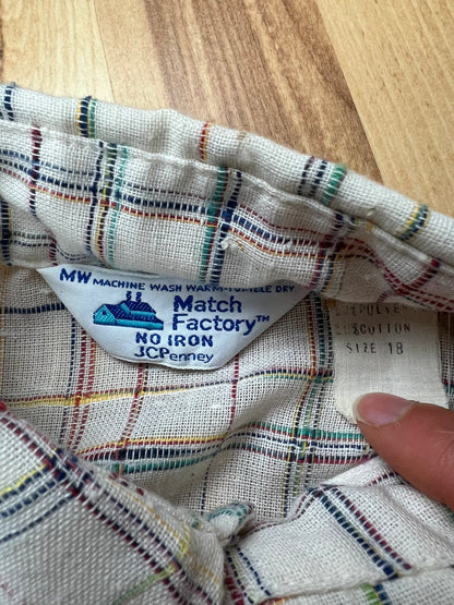 1970/80s JCPENNY RAINBOW PLAID BUTTON UP
