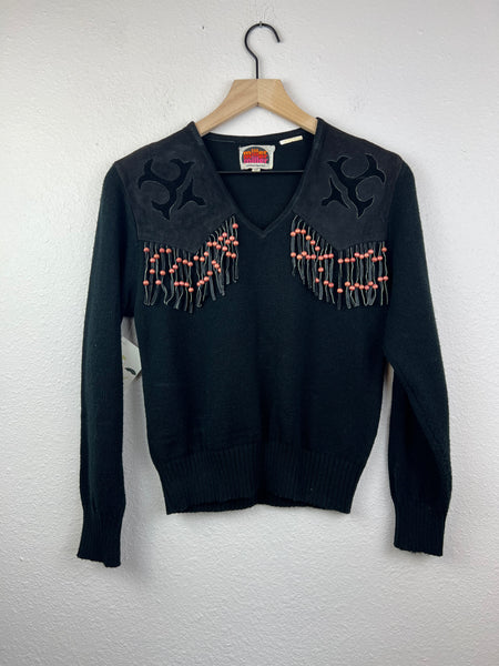 Beaded Fringe Sweater Top