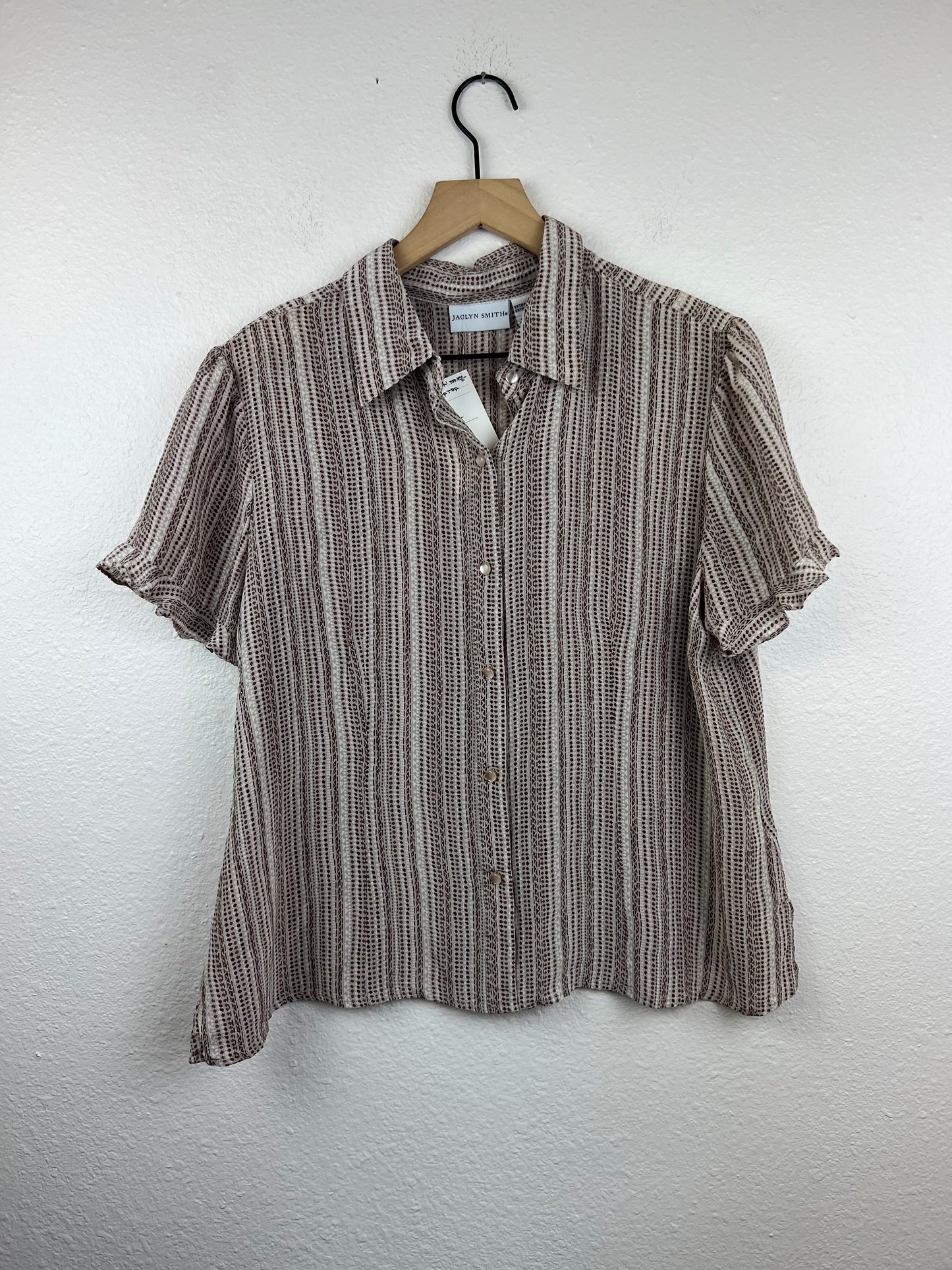 Brown Silk Button Up