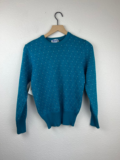 Vintage Meister Blue Hearts Sweater