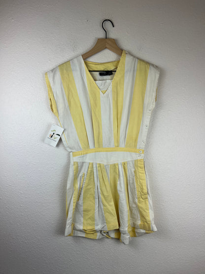 Vintage Yellow and White Striped Romper