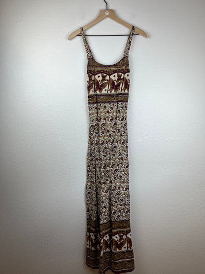 Vintage Butterfly Floral Maxi Dress