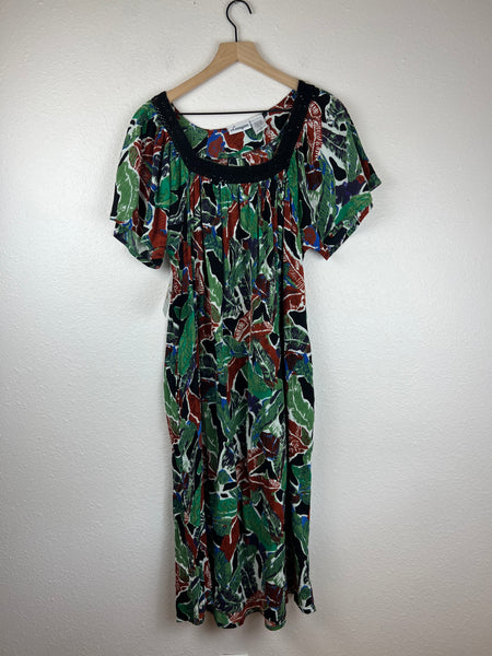 Vintage Tropical Mumu Dress