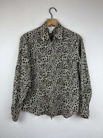 Vintage Silky Cheetah Print Top