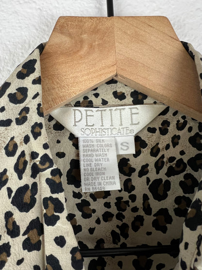 Vintage Silky Cheetah Print Top