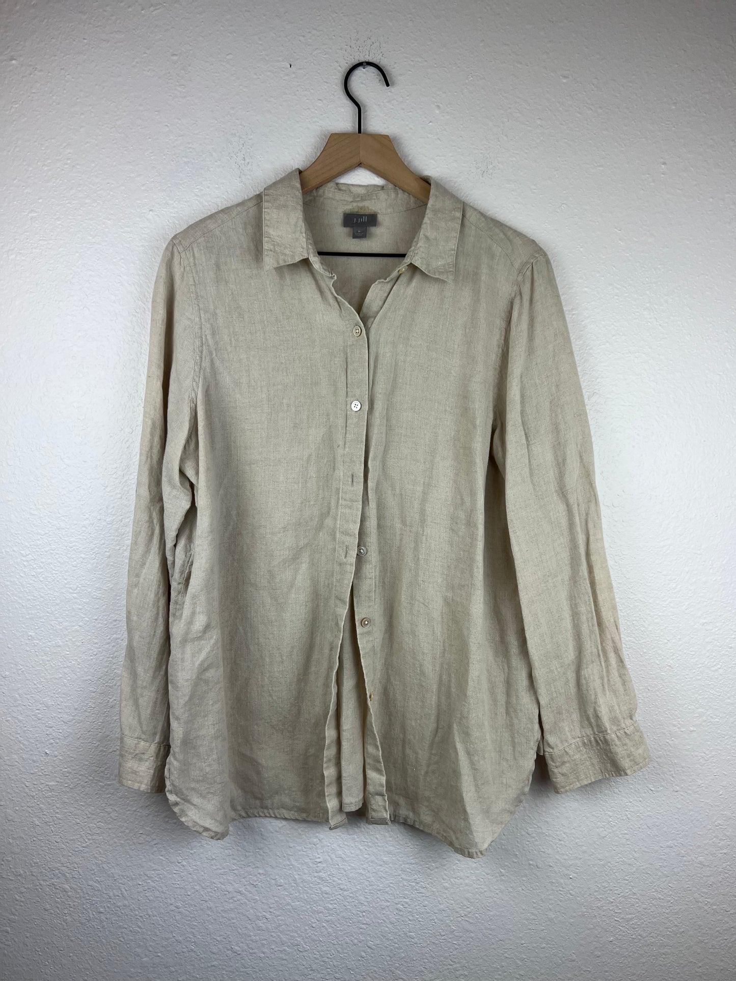 J. Jill Linen Long Sleeve Button Up Top