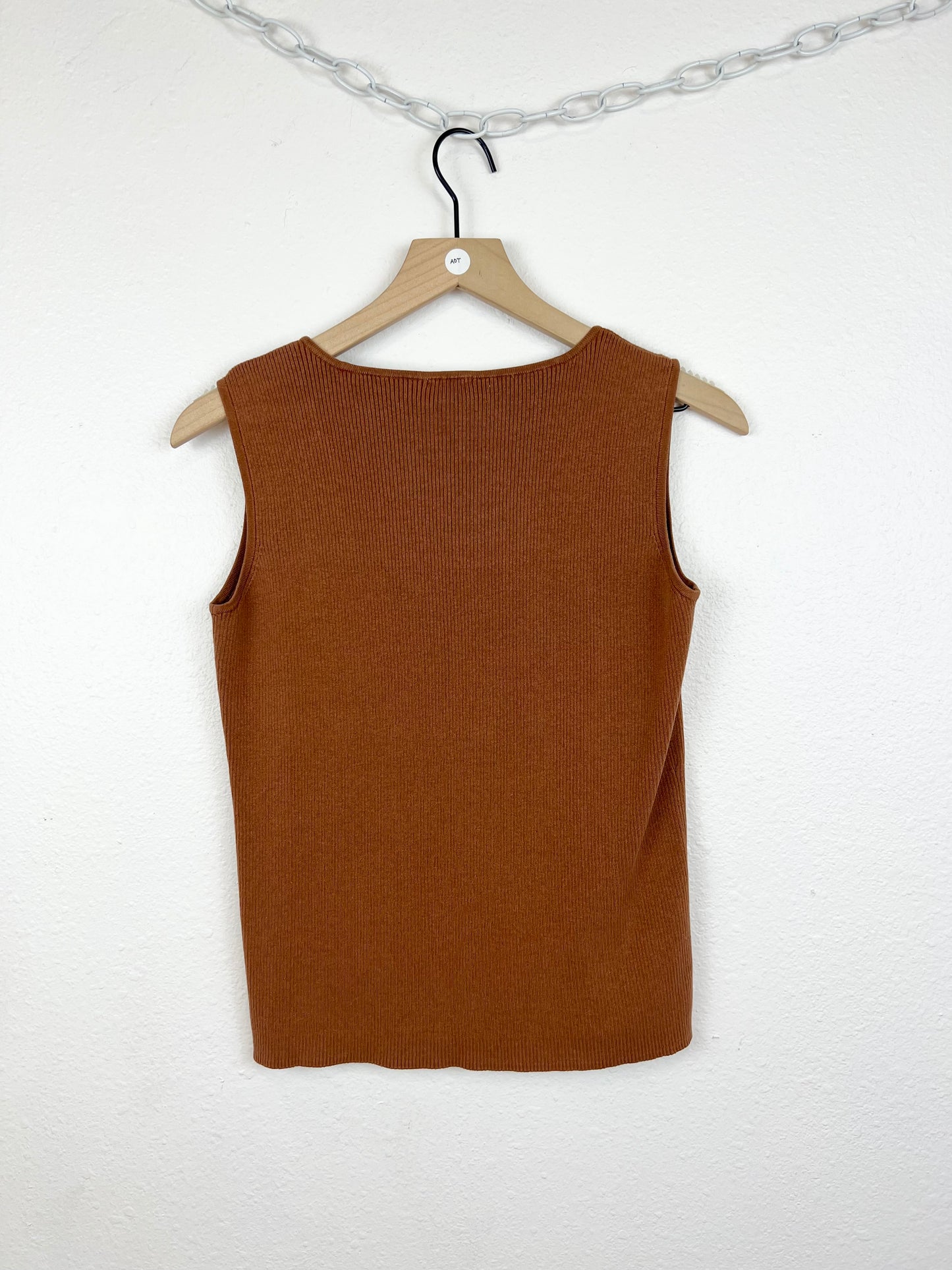 CHICO'S SILK BLEND RIBBED TANK