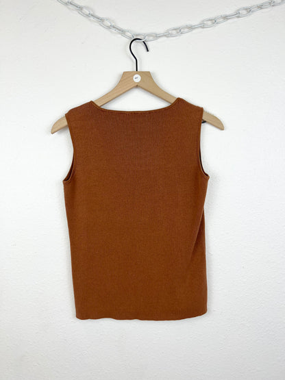 CHICO'S SILK BLEND RIBBED TANK