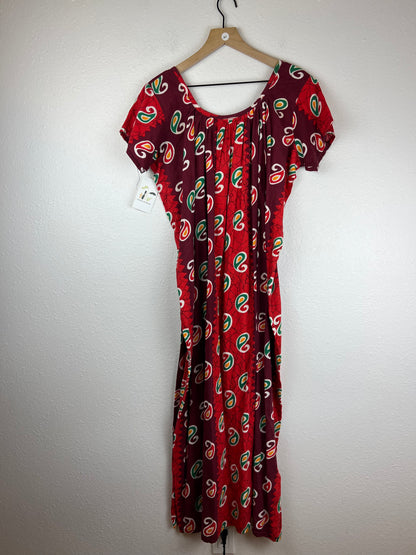 Red Patterned Mumu Dress