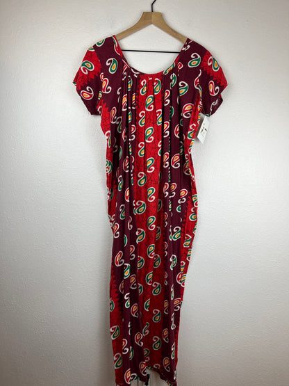 Red Patterned Mumu Dress