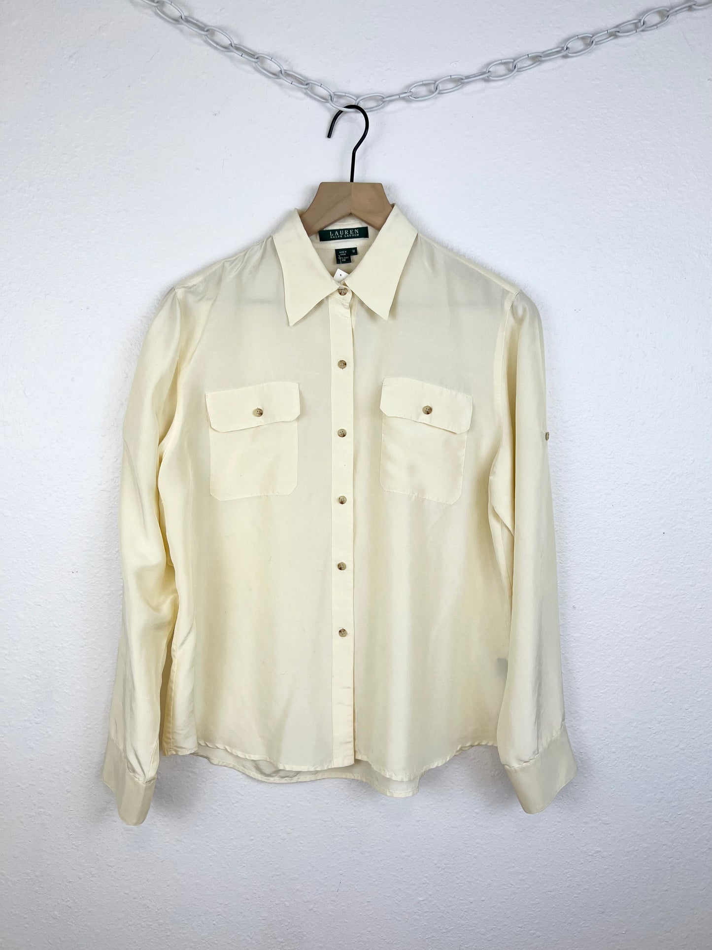RALPH LAUREN SILK LONG SLEEVE TOP