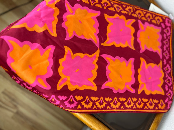 Pink and Yellow Floral Scarf