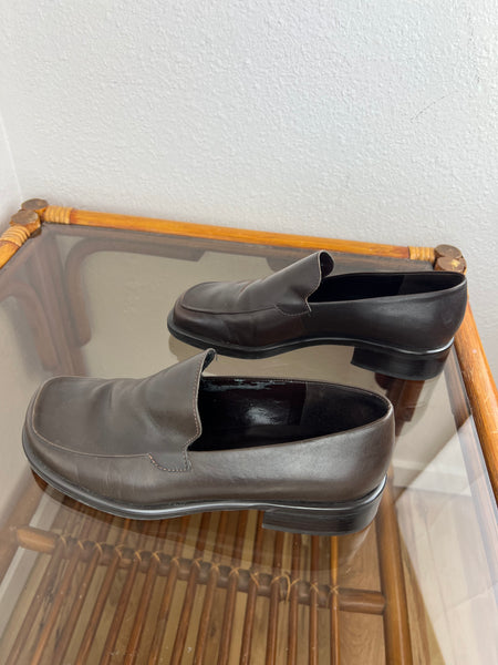 Franco Sarto Brown Leather Loafers