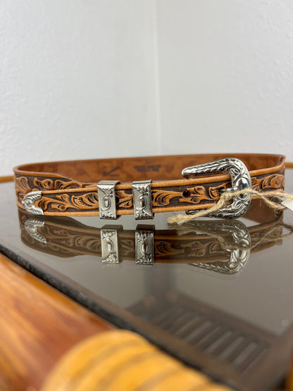 Tooled Leather Belt