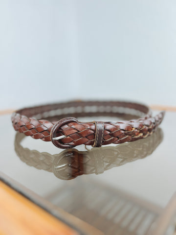 Braided Brown Leather Belt