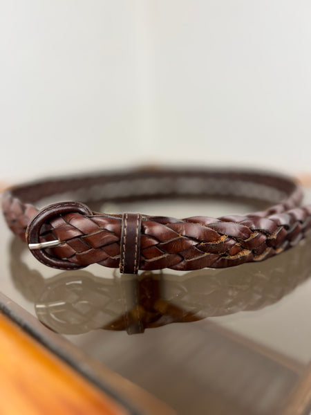 Braided Brown Leather Belt
