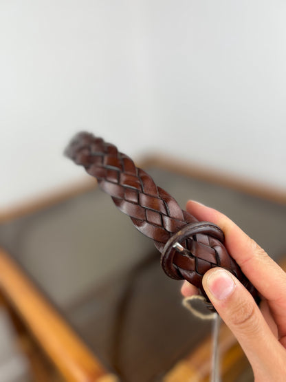 Braided Brown Leather Belt