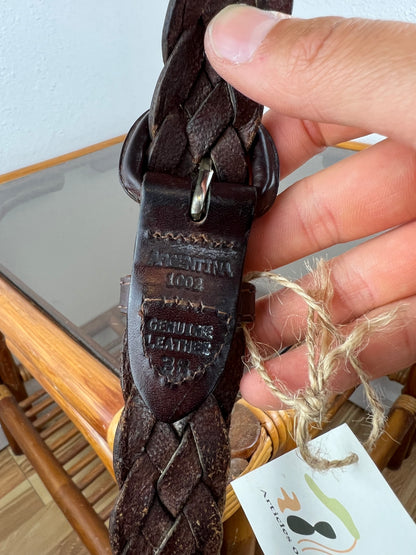 Braided Brown Leather Belt