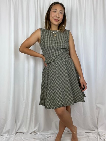 ALL THAT JAZZ 90S PLAID BELTED DRESS