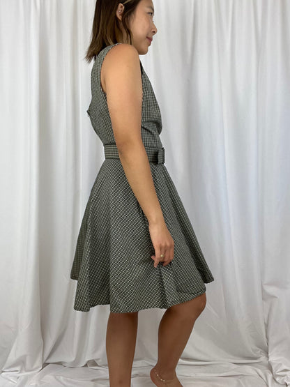 ALL THAT JAZZ 90S PLAID BELTED DRESS