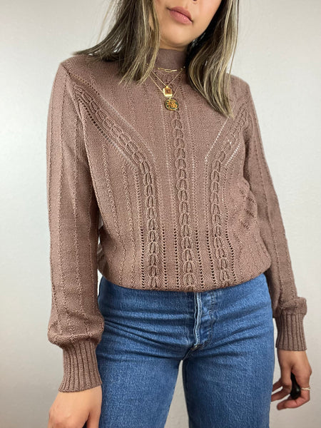 High Neck Knit Sweater Top