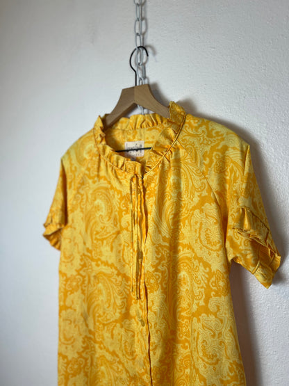 1970s YELLOW BUTTON DOWN DRESS