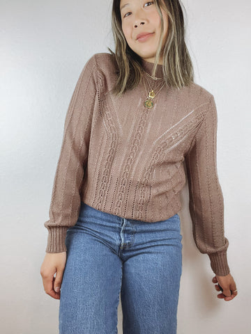 High Neck Knit Sweater Top