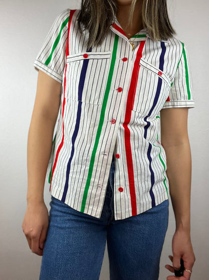 Vintage Striped Button Up