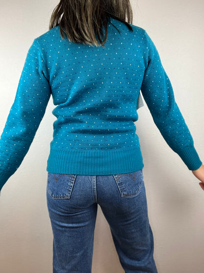Vintage Meister Blue Hearts Sweater