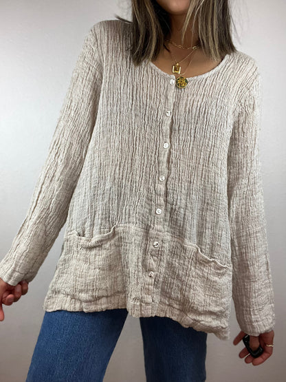 Pure Jill Textured Linen Chore Top