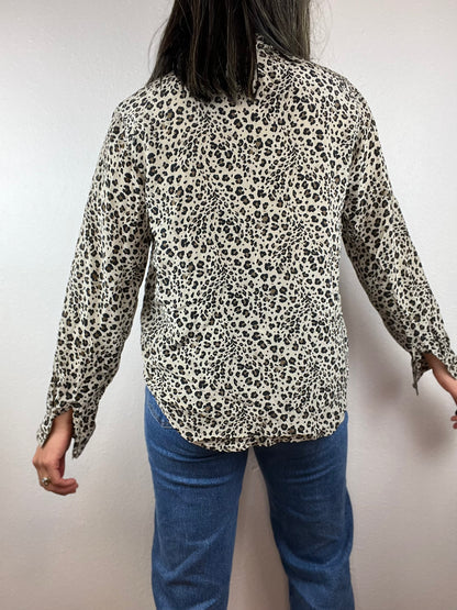 Vintage Silky Cheetah Print Top