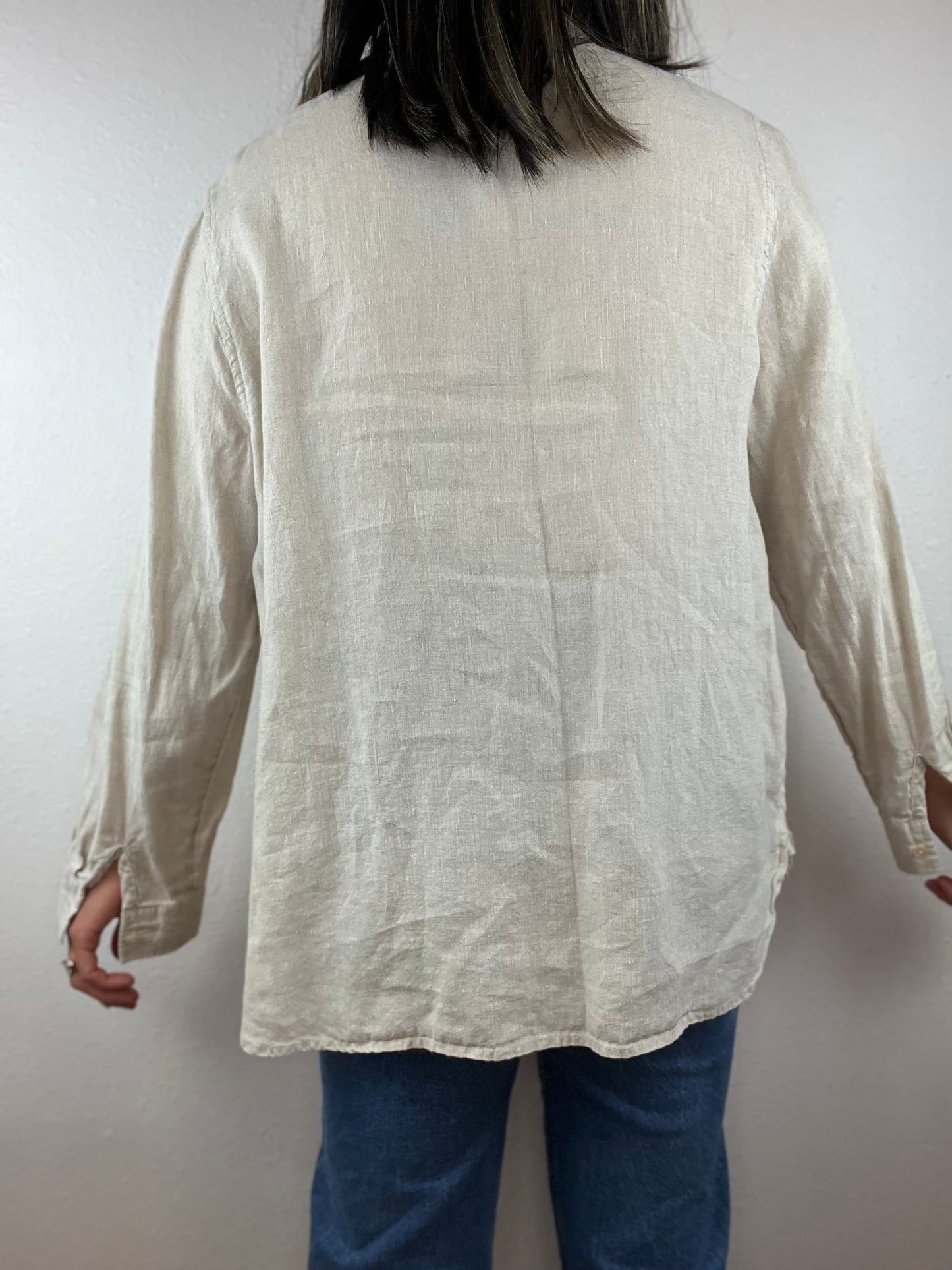 J. Jill Linen Long Sleeve Button Up Top