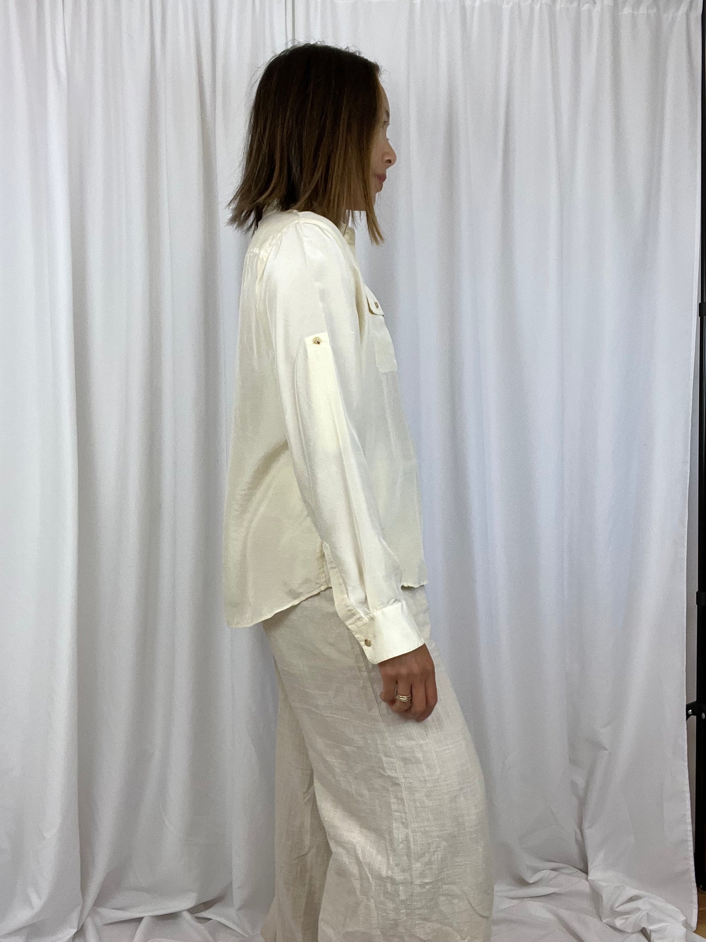 RALPH LAUREN SILK LONG SLEEVE TOP