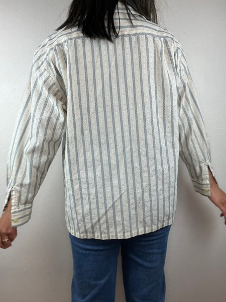 Handmade by Betty Striped Button Up Top