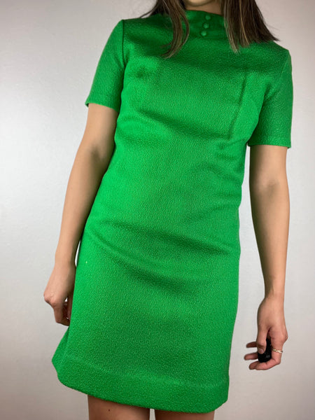 60s Kelly Green Shift Dress