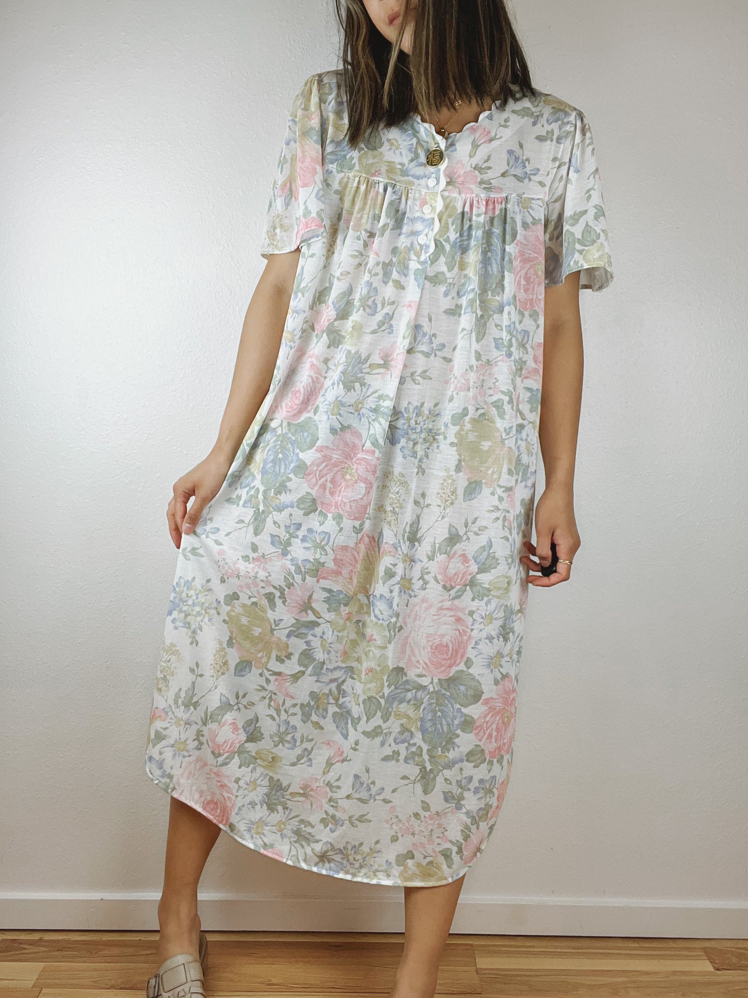 Cottagecore Floral Nightgown Dress