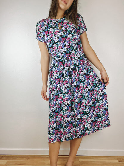 90s Floral Midi Dress