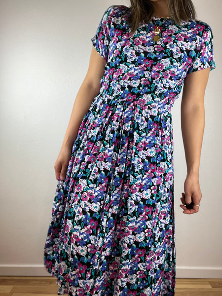 90s Floral Midi Dress