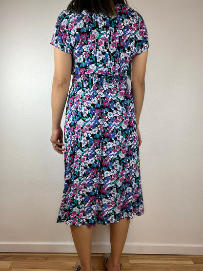 90s Floral Midi Dress