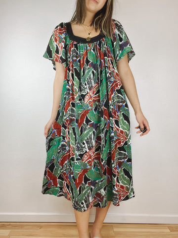 Vintage Tropical Mumu Dress