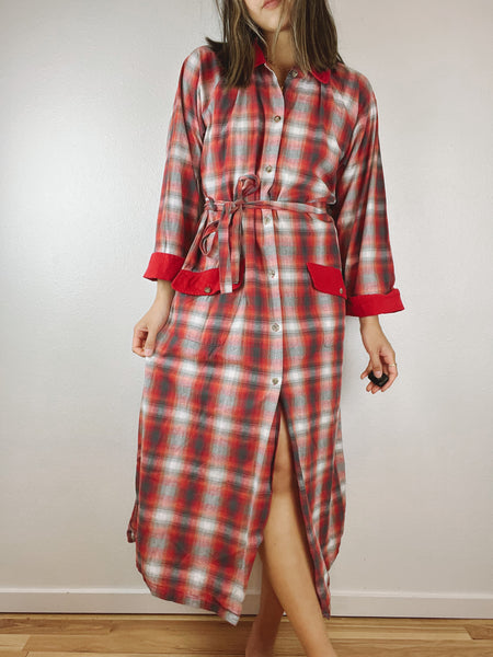 Jones New York Plaid Button Up Dress