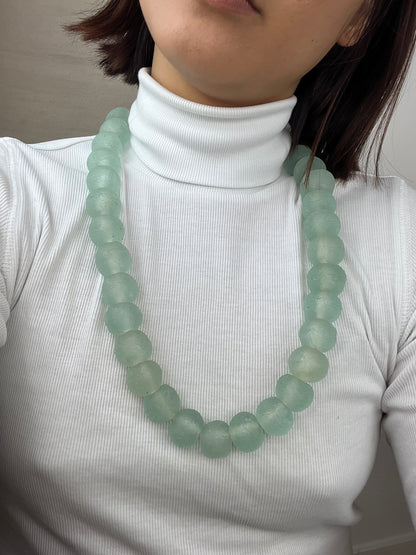 RECYCLED SEA GLASS BEADED NECKLACE