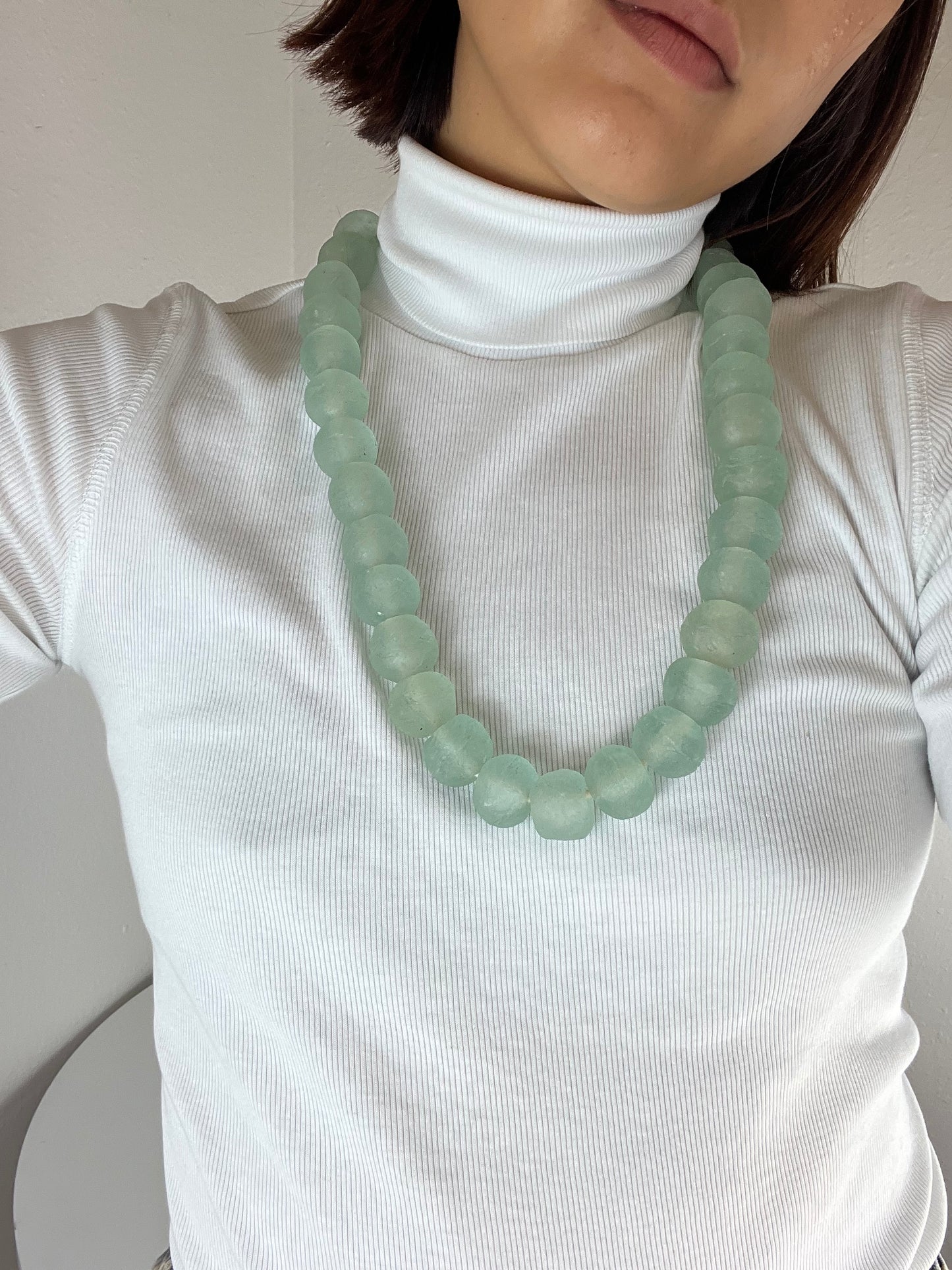 RECYCLED SEA GLASS BEADED NECKLACE