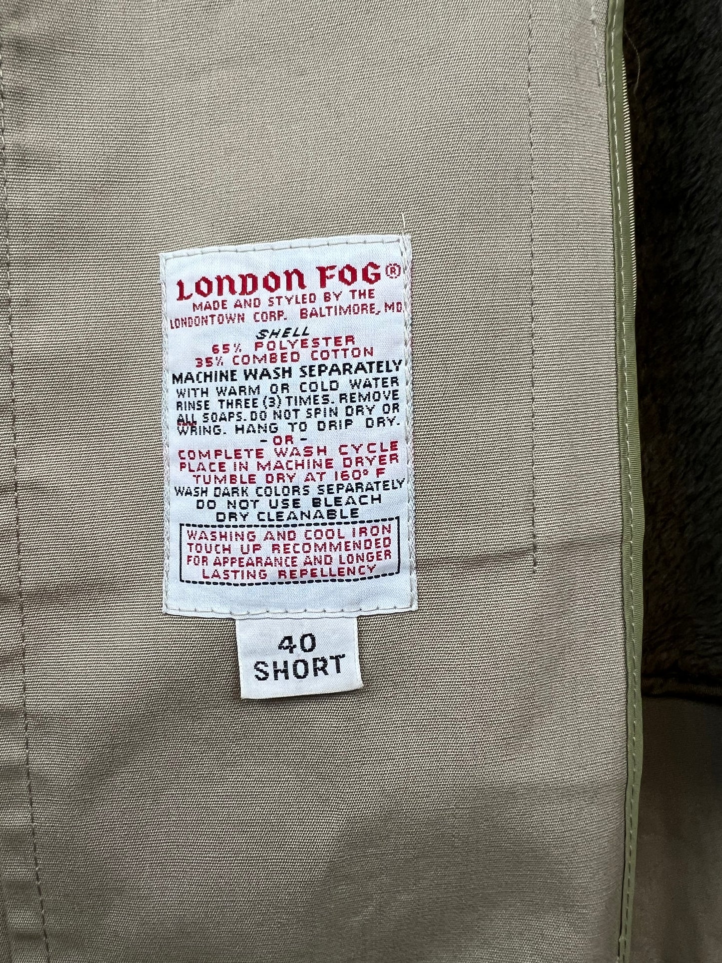 LONDON FOG TRENCH COAT