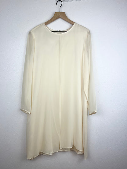 CREAM SILK FLOWY DRESS