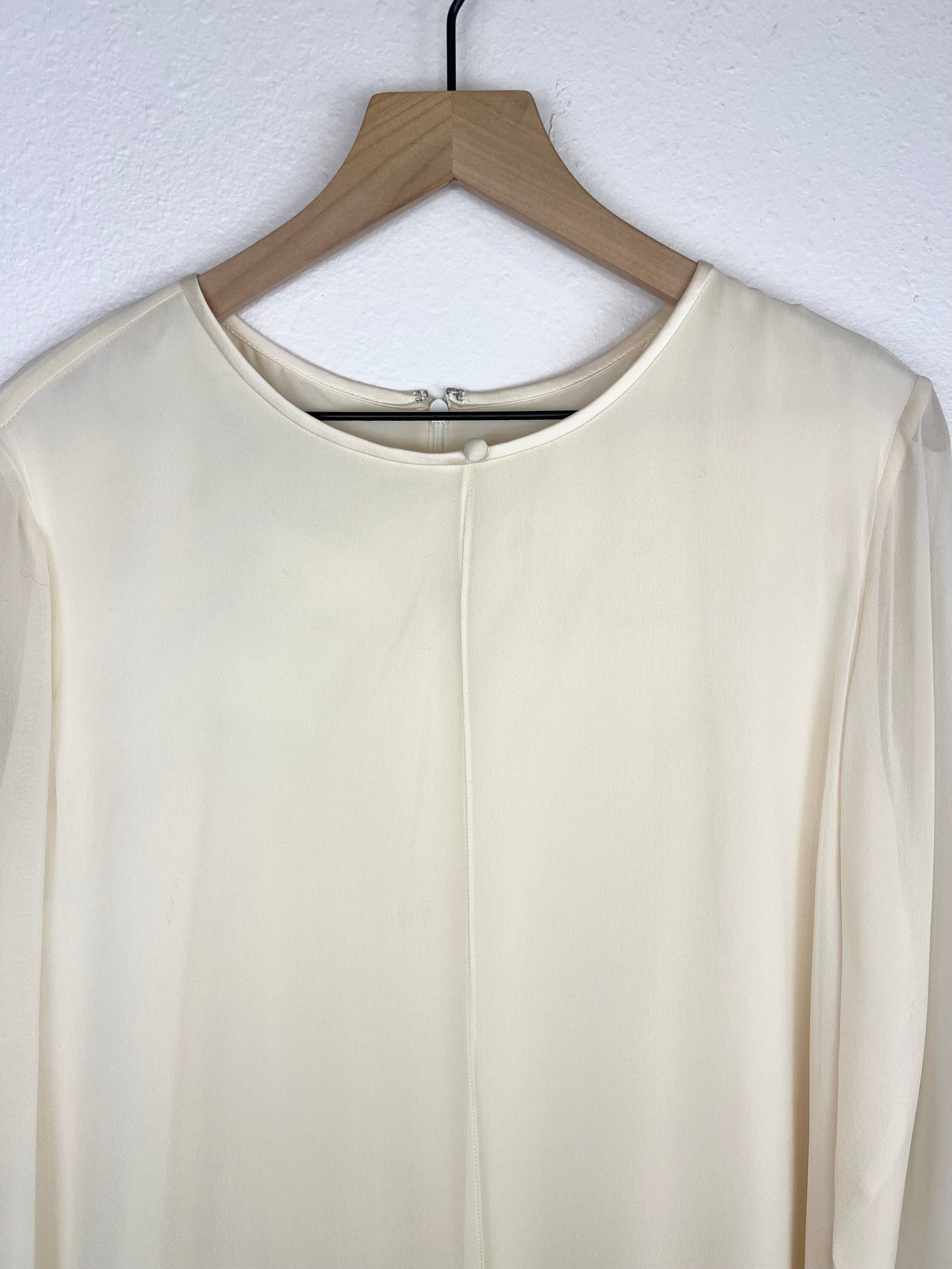 CREAM SILK FLOWY DRESS