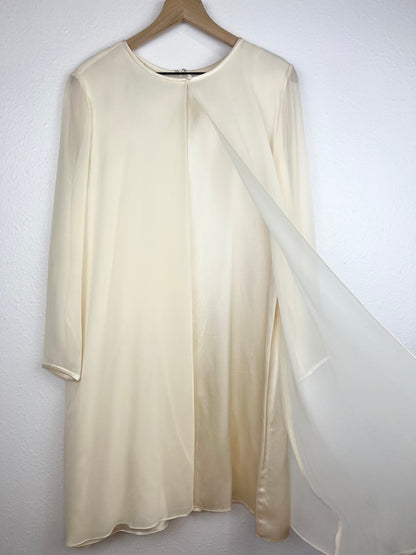CREAM SILK FLOWY DRESS