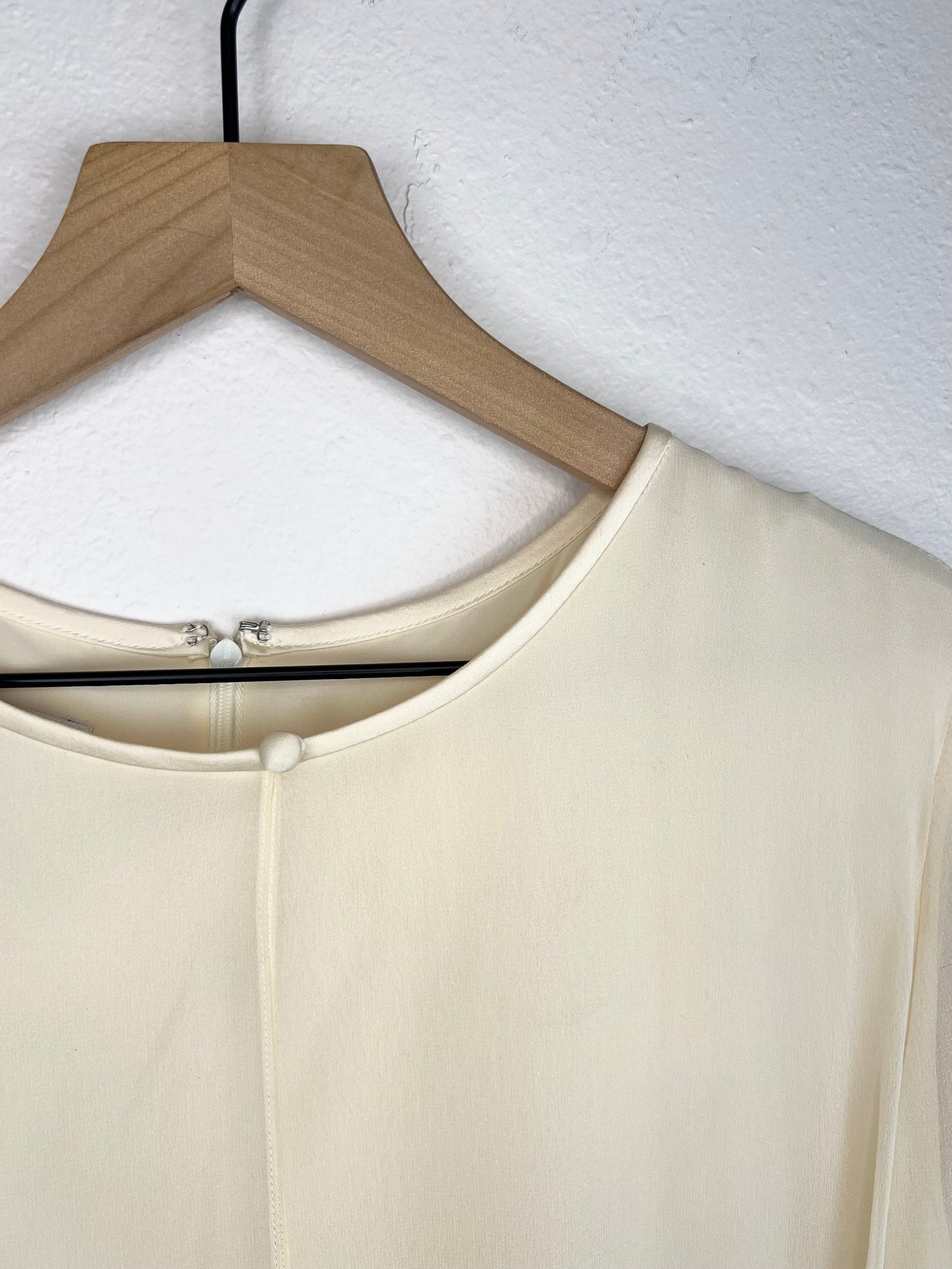 CREAM SILK FLOWY DRESS