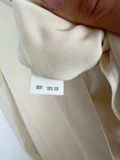 CREAM SILK FLOWY DRESS